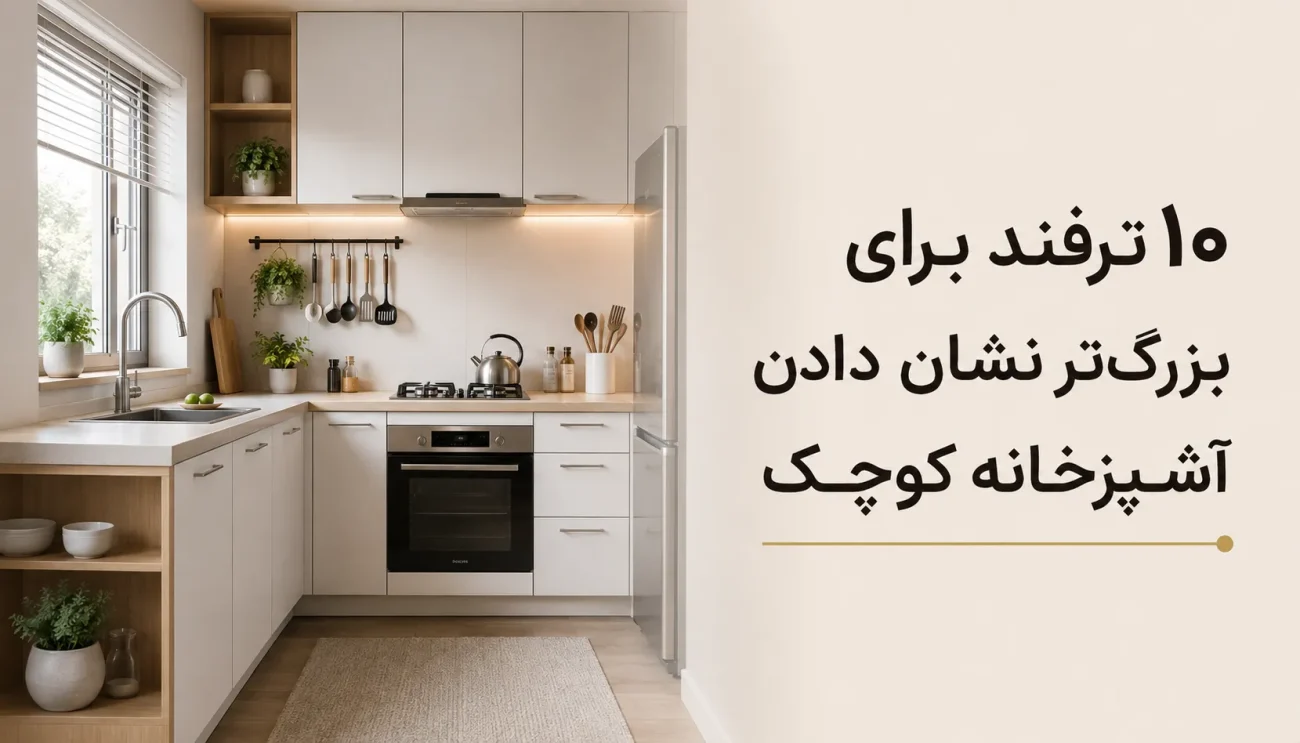 ۱۰ ترفند برای بزرگ‌تر نشان دادن آشپزخانه کوچک